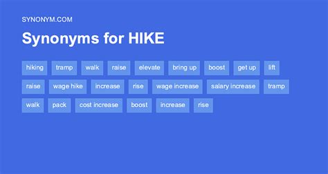 hike synonym|sums opposite word hike.